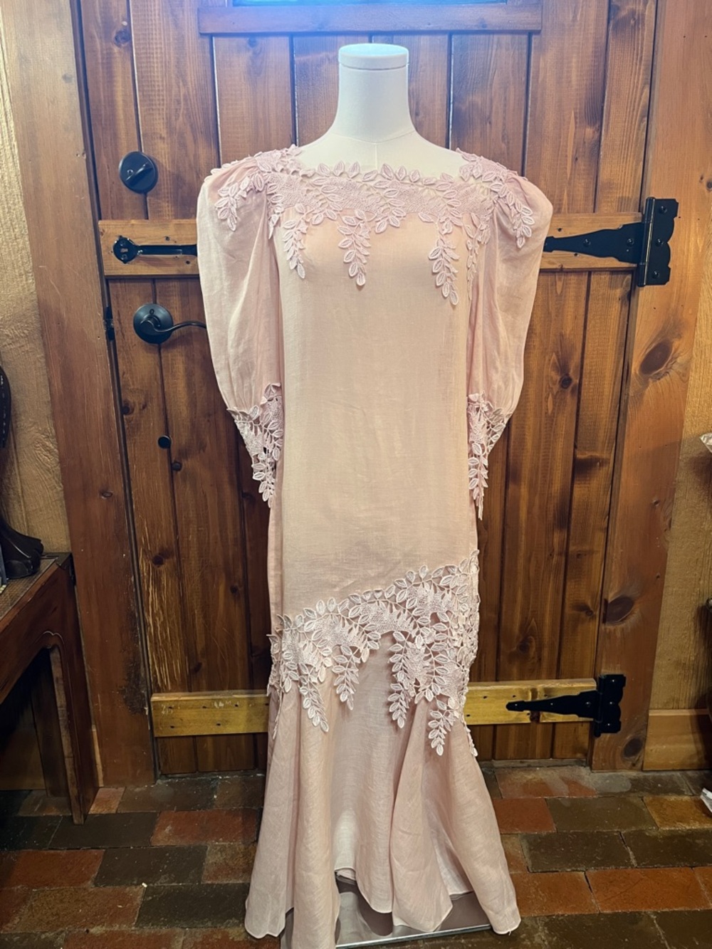 Vintage Palest pink mermaid style maxi dress size 7 Junior or Small Women.
